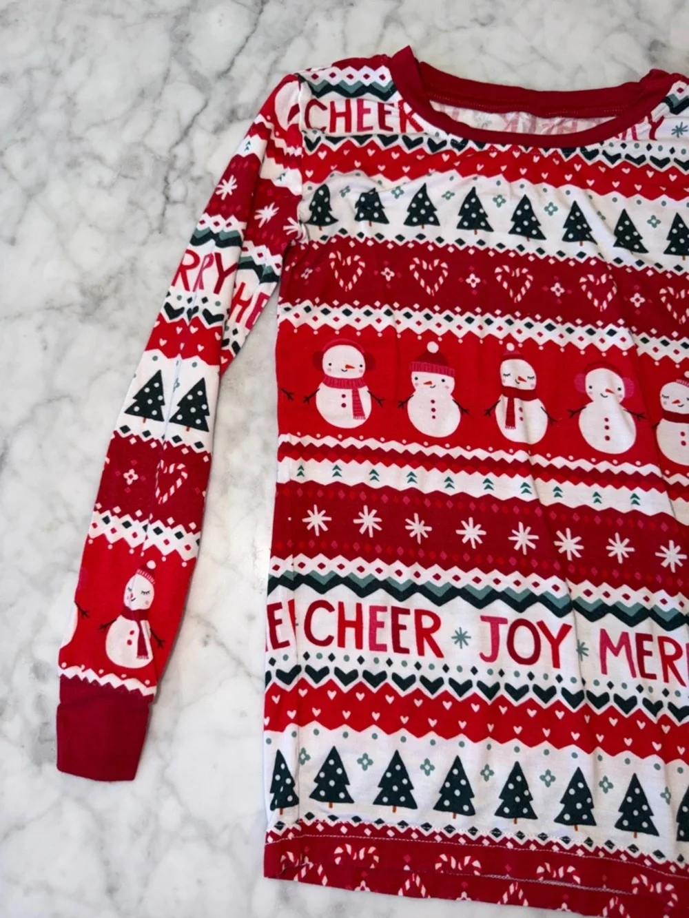 Little Sleepies Red and White 'Cheer Joy Merry' Holiday Pajama Set 4T